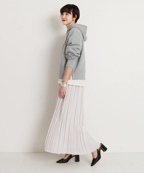 CITYSHOP(シティーショップ)の「シルックサテンプリーツ スカート◆(スカート・レディース・チャコールグレー/グリーン/アイボリー・FREE)」の13枚目の写真