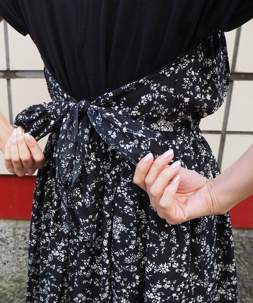 tiptop（ティップトップ）の「花柄ビスチェ切り替え風ワンピース