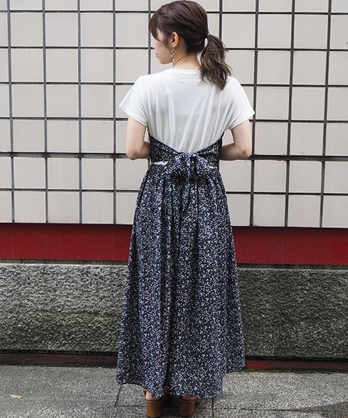 tiptop（ティップトップ）の「花柄ビスチェ切り替え風ワンピース