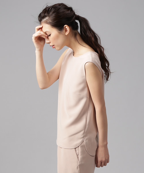 Liesse（リエス）の「【3】ノースリーブブラウス（シャツ/ブラウス・レディース・ブルー/ネイビー/ピンクベージュ・9）」の15枚目の写真