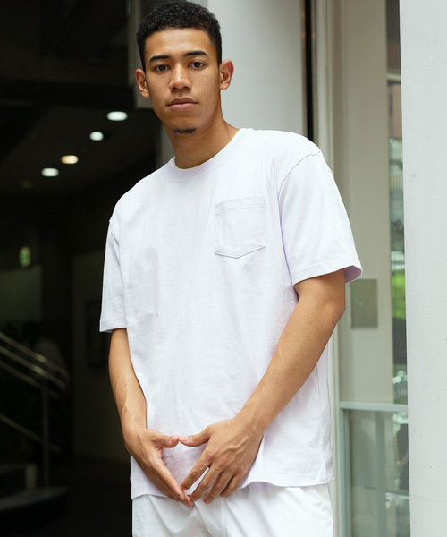 Ressaca（レサーカ）の「USAコットンポケット オーバーサイズTシャツ（Tシャツ/カットソー・メンズ・ホワイト/ブラック/ベージュ/ネイビー/グレー/オリーブ/サックスブルー/ピンク/グリーン/ラベンダー/ワイン/チャコール/ダークブラウン/パープル/ブルー/イエロー・M/L/XL）」の14枚目の写真