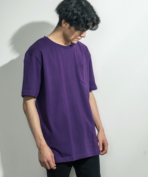 Ressaca（レサーカ）の「USAコットンポケット オーバーサイズTシャツ（Tシャツ/カットソー・メンズ・ホワイト/ブラック/ベージュ/ネイビー/グレー/オリーブ/サックスブルー/ピンク/グリーン/ラベンダー/ワイン/チャコール/ダークブラウン/パープル/ブルー/イエロー・M/L/XL）」の13枚目の写真