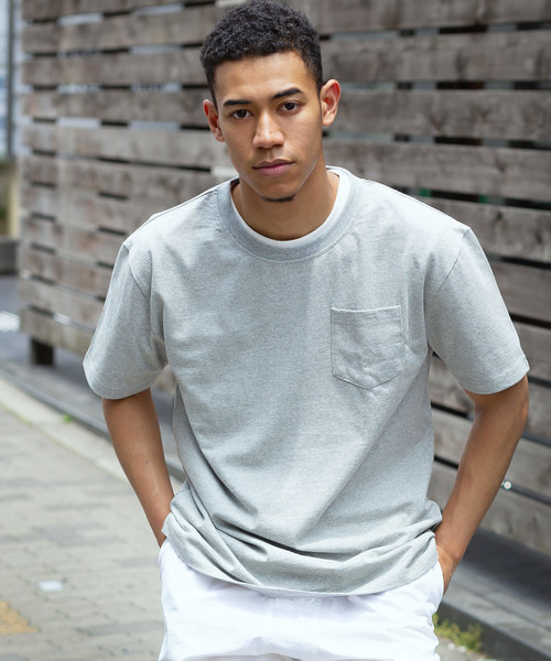 Ressaca（レサーカ）の「USAコットンポケット オーバーサイズTシャツ（Tシャツ/カットソー・メンズ・ホワイト/ブラック/ベージュ/ネイビー/グレー/オリーブ/サックスブルー/ピンク/グリーン/ラベンダー/ワイン/チャコール/ダークブラウン/パープル/ブルー/イエロー・M/L/XL）」の4枚目の写真