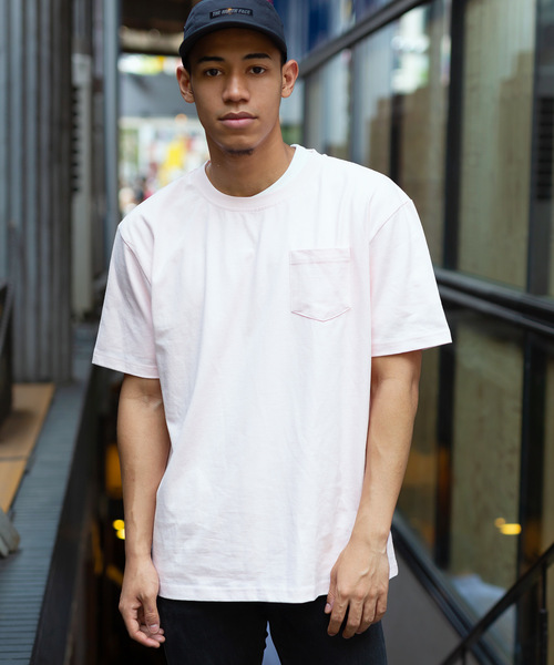 Ressaca（レサーカ）の「USAコットンポケット オーバーサイズTシャツ（Tシャツ/カットソー・メンズ・ホワイト/ブラック/ベージュ/ネイビー/グレー/オリーブ/サックスブルー/ピンク/グリーン/ラベンダー/ワイン/チャコール/ダークブラウン/パープル/ブルー/イエロー・M/L/XL）」の16枚目の写真