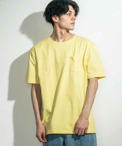 Ressaca（レサーカ）の「USAコットンポケット オーバーサイズTシャツ（Tシャツ/カットソー・メンズ・ホワイト/ブラック/ベージュ/ネイビー/グレー/オリーブ/サックスブルー/ピンク/グリーン/ラベンダー/ワイン/チャコール/ダークブラウン/パープル/ブルー/イエロー・M/L/XL）」の15枚目の写真