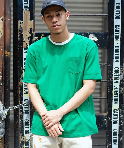 Ressaca（レサーカ）の「USAコットンポケット オーバーサイズTシャツ（Tシャツ/カットソー・メンズ・ホワイト/ブラック/ベージュ/ネイビー/グレー/オリーブ/サックスブルー/ピンク/グリーン/ラベンダー/ワイン/チャコール/ダークブラウン/パープル/ブルー/イエロー・M/L/XL）」の9枚目の写真