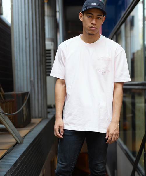Ressaca（レサーカ）の「USAコットンポケット オーバーサイズTシャツ（Tシャツ/カットソー・メンズ・ホワイト/ブラック/ベージュ/ネイビー/グレー/オリーブ/サックスブルー/ピンク/グリーン/ラベンダー/ワイン/チャコール/ダークブラウン/パープル/ブルー/イエロー・M/L/XL）」の20枚目の写真