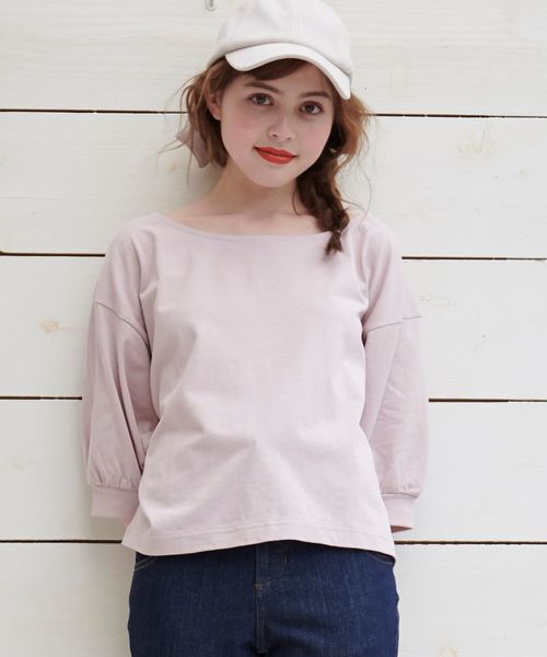 MAJESTIC LEGON(マジェスティックレゴン)の「後ろクロスリボントップス(Tシャツ/カットソー・レディース・ピンク/アイボリー/グレー・MEDIUM)」の11枚目の写真