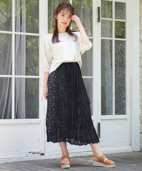 MAJESTIC LEGON(マジェスティックレゴン)の「後ろクロスリボントップス(Tシャツ/カットソー・レディース・ピンク/アイボリー/グレー・MEDIUM)」の6枚目の写真