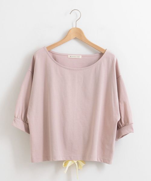 MAJESTIC LEGON(マジェスティックレゴン)の「後ろクロスリボントップス(Tシャツ/カットソー・レディース・ピンク/アイボリー/グレー・MEDIUM)」の15枚目の写真