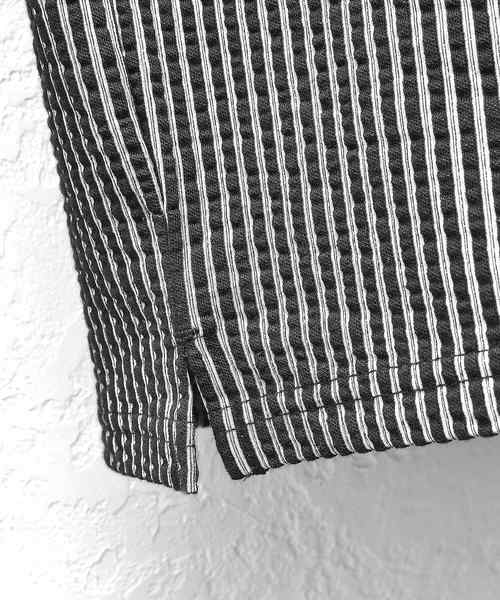 MinoriTY（マイノリティ）の「8分袖シアサッカーアンサンブル（Tシャツ/カットソー・メンズ・ホワイト×グレー/ブラック×ホワイト/ブラック系その他/ブルー系その他・M/L/XL）」の19枚目の写真