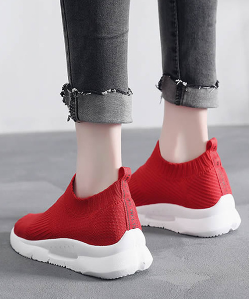 STYLEBLOCK（スタイルブロック）の「軽量ローカットソックススニーカー（スニーカー・レディース・ホワイト/ブラック/グレー/レッド/ピンク・40/38/39/35/36/37）」の5枚目の写真