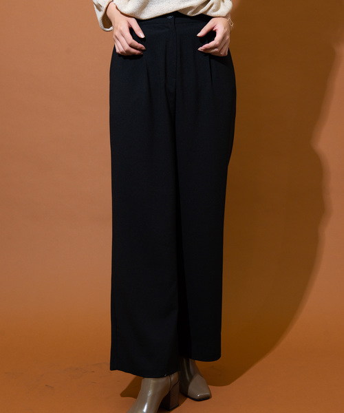 Aunt Marie's（アントマリーズ）の「AUNT MARIE'S ウエストタックスラックス/セットアップ（スラックス・レディース・ブラック/ベージュ/ブラウン・FREE）」の2枚目の写真