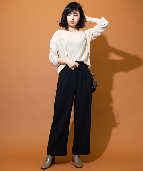 Aunt Marie's（アントマリーズ）の「AUNT MARIE'S ウエストタックスラックス/セットアップ（スラックス・レディース・ブラック/ベージュ/ブラウン・FREE）」の12枚目の写真