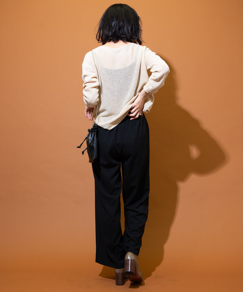 Aunt Marie's（アントマリーズ）の「AUNT MARIE'S ウエストタックスラックス/セットアップ（スラックス・レディース・ブラック/ベージュ/ブラウン・FREE）」の6枚目の写真