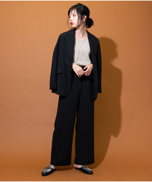 Aunt Marie's（アントマリーズ）の「AUNT MARIE'S ウエストタックスラックス/セットアップ（スラックス・レディース・ブラック/ベージュ/ブラウン・FREE）」の4枚目の写真