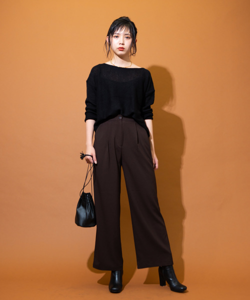 Aunt Marie's（アントマリーズ）の「AUNT MARIE'S ウエストタックスラックス/セットアップ（スラックス・レディース・ブラック/ベージュ/ブラウン・FREE）」の15枚目の写真