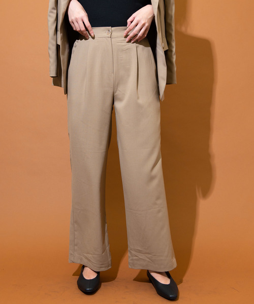 Aunt Marie's（アントマリーズ）の「AUNT MARIE'S ウエストタックスラックス/セットアップ（スラックス・レディース・ブラック/ベージュ/ブラウン・FREE）」の5枚目の写真