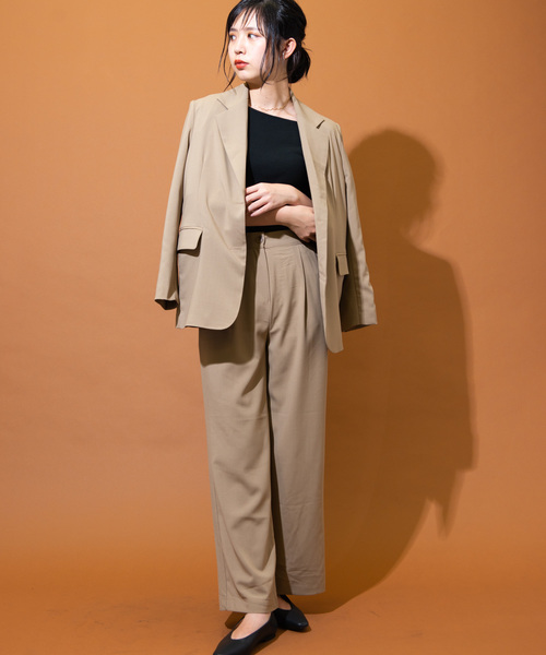 Aunt Marie's（アントマリーズ）の「AUNT MARIE'S ウエストタックスラックス/セットアップ（スラックス・レディース・ブラック/ベージュ/ブラウン・FREE）」の9枚目の写真