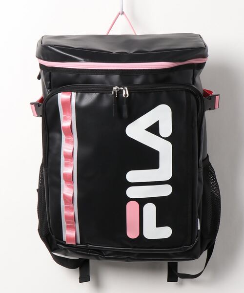 FILA（フィラ）の「【FILA/フィラ】ボックスリュック 大容量 30L 生活防水 撥水 PC収納・通学通勤 バックパック（バックパック/リュック・メンズ・ブラック/ネイビー/レッド/トリコロール/ネイビー×ホワイト/ブラック×ホワイト/その他1/ブラック×ピンク/ブラック系その他/ブラック×ブラック/ブラック系3/ブラック系2/ブラック系1/Black/Silver・FREE）」の7枚目の写真