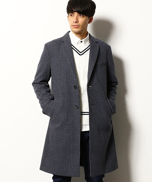 COMME CA COMMUNE(コムサコミューン)の「チェスターフィールドコート(チェスターコート・メンズ・オリーブ/ネイビー/ブラック/ネイビー系・MEDIUM/LARGE/SMALL/X-LARGE)」の4枚目の写真