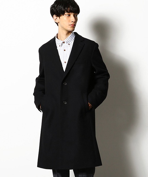 COMME CA COMMUNE(コムサコミューン)の「チェスターフィールドコート(チェスターコート・メンズ・オリーブ/ネイビー/ブラック/ネイビー系・MEDIUM/LARGE/SMALL/X-LARGE)」の2枚目の写真