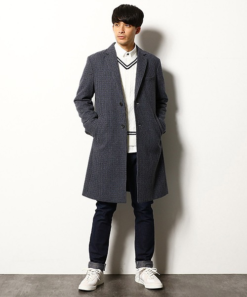 COMME CA COMMUNE(コムサコミューン)の「チェスターフィールドコート(チェスターコート・メンズ・オリーブ/ネイビー/ブラック/ネイビー系・MEDIUM/LARGE/SMALL/X-LARGE)」の5枚目の写真