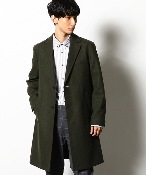 COMME CA COMMUNE(コムサコミューン)の「チェスターフィールドコート(チェスターコート・メンズ・オリーブ/ネイビー/ブラック/ネイビー系・MEDIUM/LARGE/SMALL/X-LARGE)」の9枚目の写真