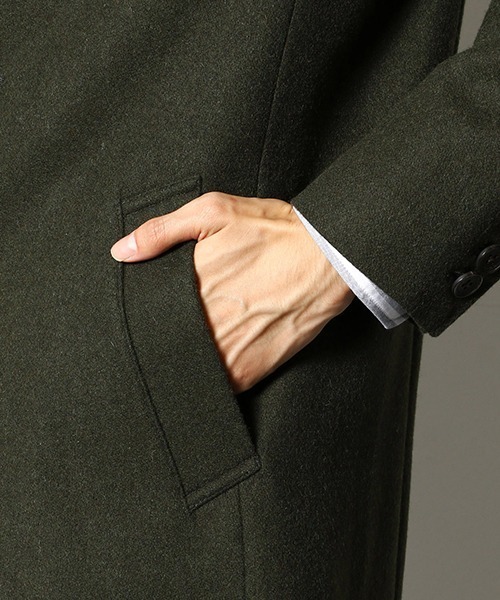 COMME CA COMMUNE(コムサコミューン)の「チェスターフィールドコート(チェスターコート・メンズ・オリーブ/ネイビー/ブラック/ネイビー系・MEDIUM/LARGE/SMALL/X-LARGE)」の14枚目の写真