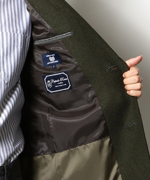 COMME CA COMMUNE(コムサコミューン)の「チェスターフィールドコート(チェスターコート・メンズ・オリーブ/ネイビー/ブラック/ネイビー系・MEDIUM/LARGE/SMALL/X-LARGE)」の16枚目の写真