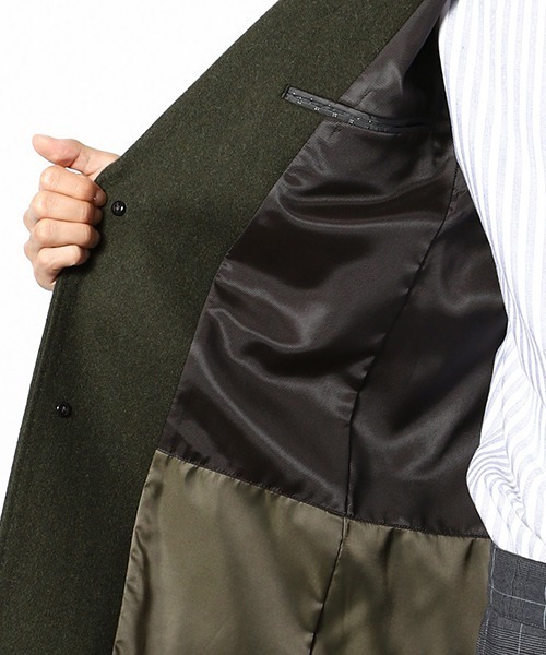 COMME CA COMMUNE(コムサコミューン)の「チェスターフィールドコート(チェスターコート・メンズ・オリーブ/ネイビー/ブラック/ネイビー系・MEDIUM/LARGE/SMALL/X-LARGE)」の17枚目の写真