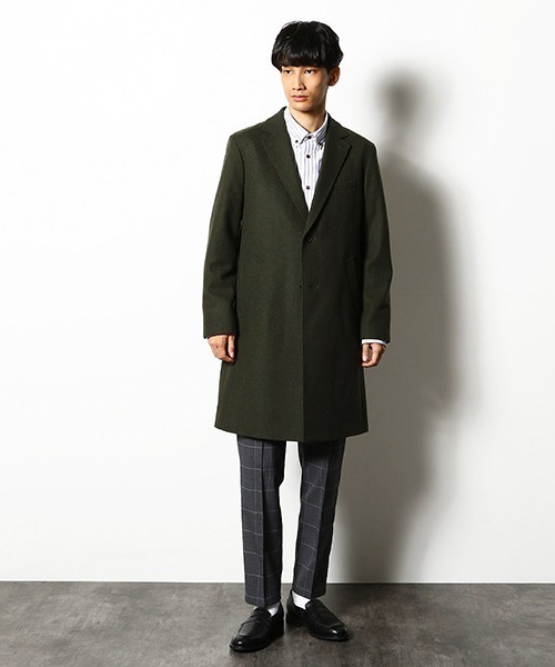 COMME CA COMMUNE(コムサコミューン)の「チェスターフィールドコート(チェスターコート・メンズ・オリーブ/ネイビー/ブラック/ネイビー系・MEDIUM/LARGE/SMALL/X-LARGE)」の7枚目の写真