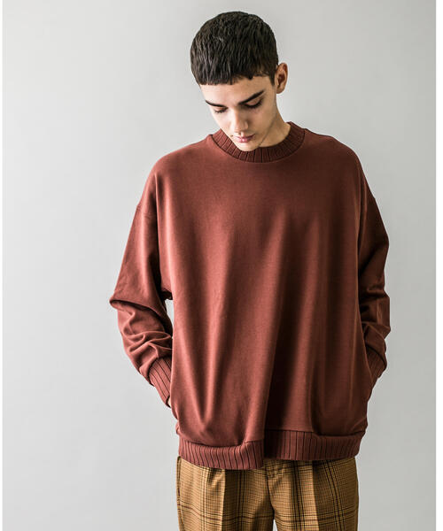 MONKEY TIME(モンキータイム)の「<monkey time> URAKE WIDE RIB MOCK/スウェット ◇(スウェット・メンズ・ブラック/ダークブラウン/ナチュラル/グレー/ライラック・LARGE/SMALL/MEDIUM/X-LARGE)」の3枚目の写真