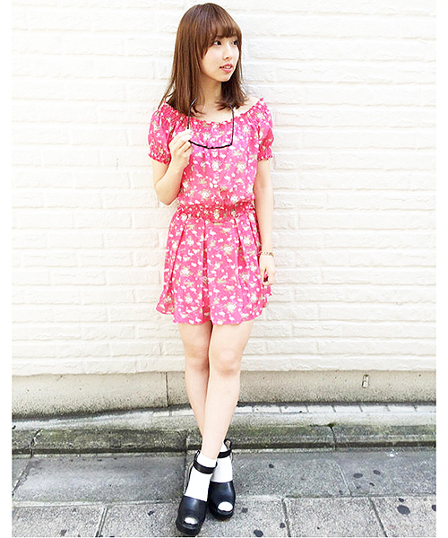 one after another NICE CLAUP（ワンアフターアナザーナイスクラップ）の「【ナイスクラップ】フラミンゴブラウス（シャツ/ブラウス・レディース・オフホワイト/ピンク/ブラック・FREE）」の12枚目の写真