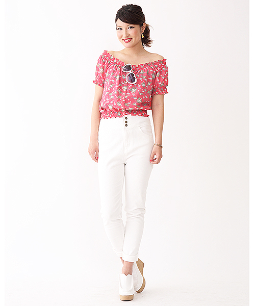 one after another NICE CLAUP（ワンアフターアナザーナイスクラップ）の「【ナイスクラップ】フラミンゴブラウス（シャツ/ブラウス・レディース・オフホワイト/ピンク/ブラック・FREE）」の10枚目の写真