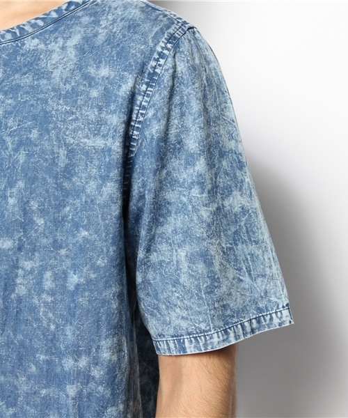 CIAOPANIC(チャオパニック)の「【TOOL FOR Ciaopanic】ケミカルP/Oシャツ(Tシャツ/カットソー・メンズ・ライトブルー/ネイビー・MEDIUM/LARGE)」の7枚目の写真