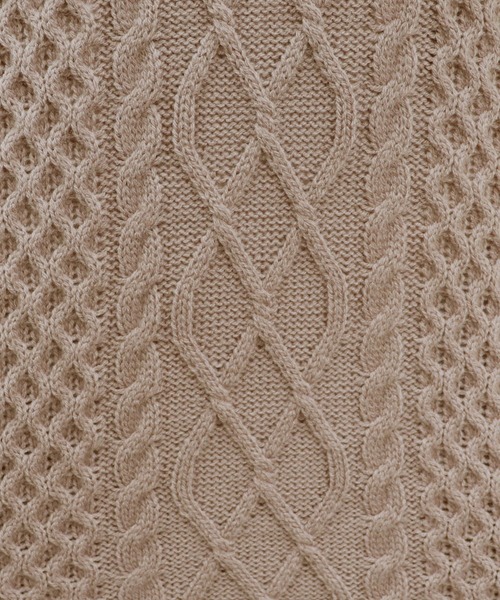 PairPair（ペアペア）の「ワンショルケーブルニットジャンパースカート（ジャンパースカート・レディース・ライトベージュ/ブラウン/モカ・FREE）」の20枚目の写真