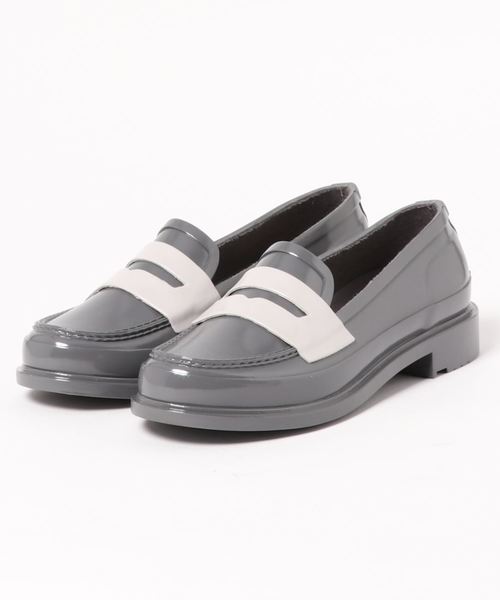 HUNTER（ハンター）の「ORIGINAL PENNY LOAFER（レインシューズ・レディース・グレー×ホワイト/ネイビー×ホワイト/グリーン/グレー/ブルー/ブラウン/ブラック/ネイビー・UK3/UK5/UK6/UK4）」の3枚目の写真