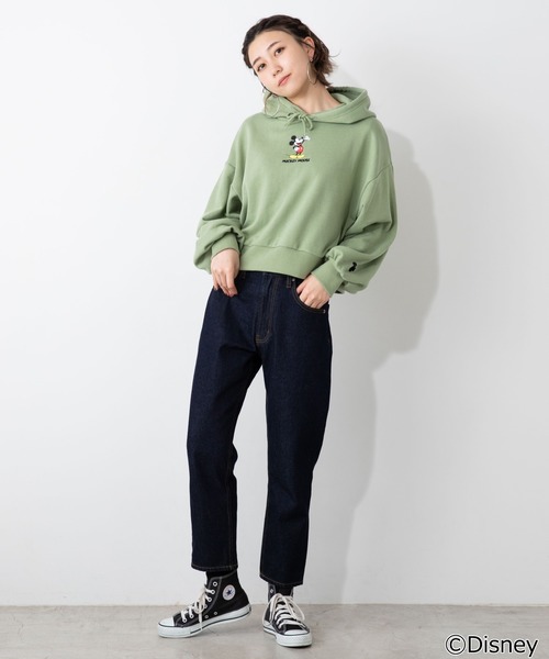 Disney（ディズニー）の「∴WEGO/Disneyワンポイントショートパーカー（パーカー・レディース・ブラック/ピンク/グリーン/アイボリー・FREE）」の18枚目の写真