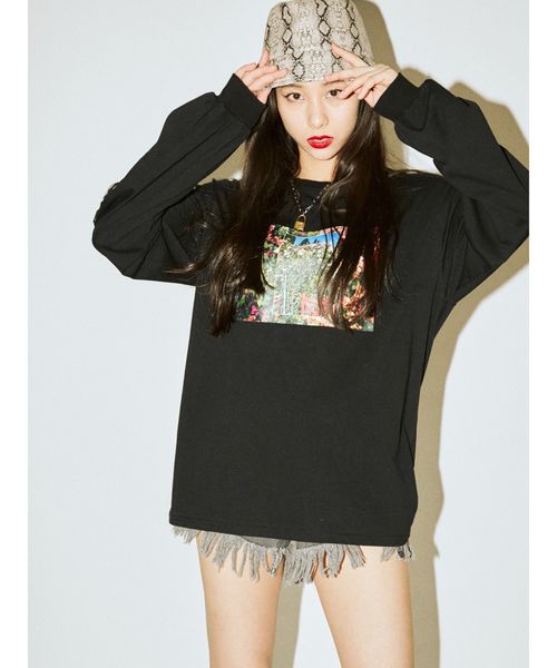 jouetie（ジュエティ）の「フォトペーストロンT（Tシャツ/カットソー・レディース・オフホワイト/ブラック/ライトブルー・MEDIUM）」の18枚目の写真