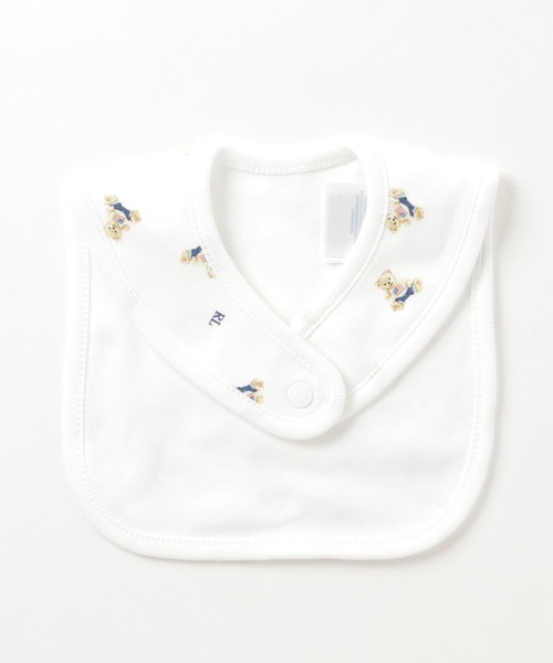 POLO RALPH LAUREN CHILDRENSWEAR（ポロ ラルフ ローレン チルドレンズウェア）の「Poloベア コットン インターロック ビブ（スタイ/よだれかけ・キッズ・ホワイト・ONE SIZE）」の3枚目の写真