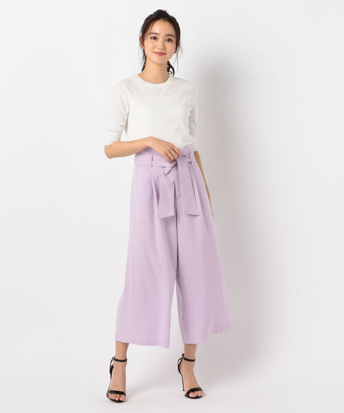 NOLLEY’S（ノーリーズ）の「[新色追加]麻調合繊ワイドパンツ（その他パンツ・レディース・ベージュ/ネイビー/ラベンダー/ピンク/グレー系その他/グレイッシュブルー・34/36/38）」の22枚目の写真