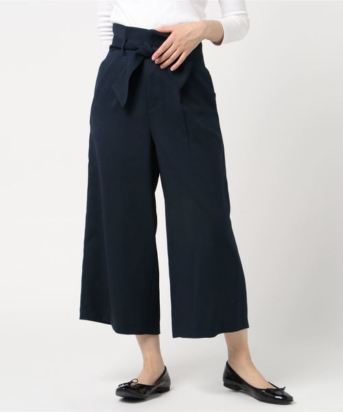 NOLLEY’S（ノーリーズ）の「[新色追加]麻調合繊ワイドパンツ（その他パンツ・レディース・ベージュ/ネイビー/ラベンダー/ピンク/グレー系その他/グレイッシュブルー・34/36/38）」の8枚目の写真