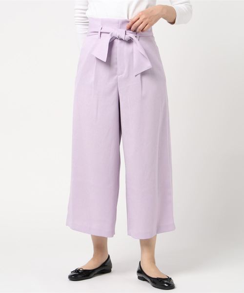 NOLLEY’S（ノーリーズ）の「[新色追加]麻調合繊ワイドパンツ（その他パンツ・レディース・ベージュ/ネイビー/ラベンダー/ピンク/グレー系その他/グレイッシュブルー・34/36/38）」の9枚目の写真