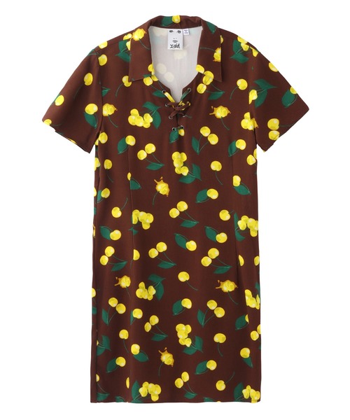 X-girl（エックスガール）の「CHERRY LACE-UP DRESS（ワンピース  