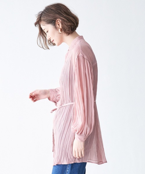 ROPE' PICNIC（ロペピクニック）の「クレープシフォンチュニックブラウス（シャツ/ブラウス・レディース・ブラック/グリーン系その他2/ライトグリーン/ピンク系その他2・38）」の7枚目の写真