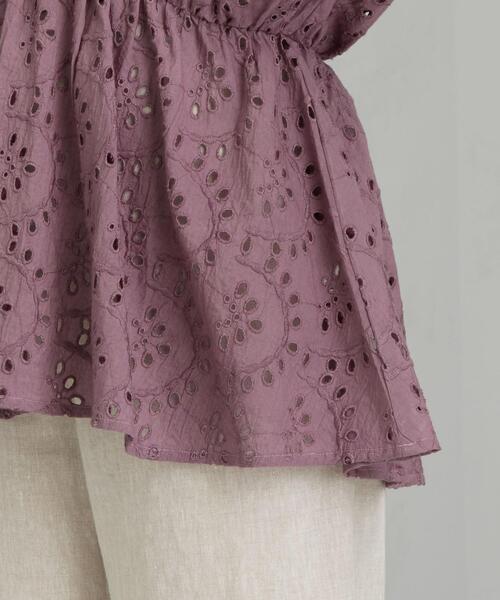 green label relaxing（グリーンレーベルリラクシング）の「CFC INDIA カットワーク シシュウ ブラウス（シャツ/ブラウス・レディース・ライラック/オフホワイト/ブラック・FREE）」の10枚目の写真