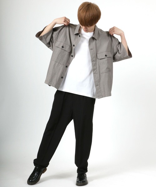 SITRY(シトリー)の「British Check Wid CPO Jacket/ブリティッシュチェック ワイドCPOシャツ/オーバーシャツ(シャツ/ブラウス・メンズ・ブラウン系その他/ベージュ系その他・M/L)」の4枚目の写真