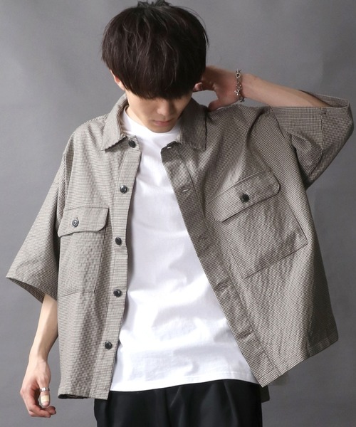 SITRY(シトリー)の「British Check Wid CPO Jacket/ブリティッシュチェック ワイドCPOシャツ/オーバーシャツ(シャツ/ブラウス・メンズ・ブラウン系その他/ベージュ系その他・M/L)」の6枚目の写真