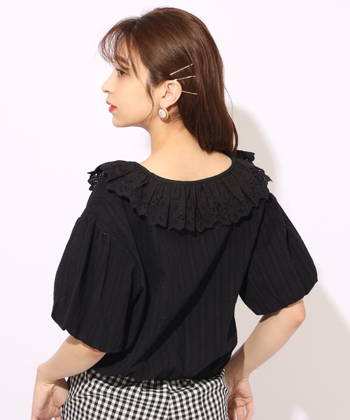one after another NICE CLAUP(ワンアフターアナザーナイスクラップ)の「チロルフリル羽織ブラウス(シャツ/ブラウス・レディース・オフホワイト/ブラック/その他・FREE)」の12枚目の写真